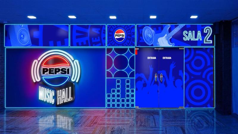 Acceso azul a la Sala 2 de Pepsi Music Hall